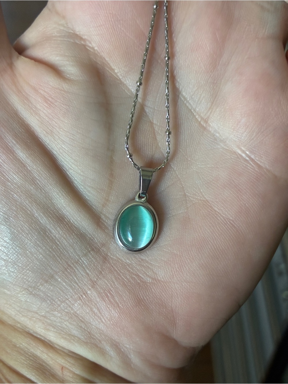 Silver Opal Dainty Handcrafted Necklace